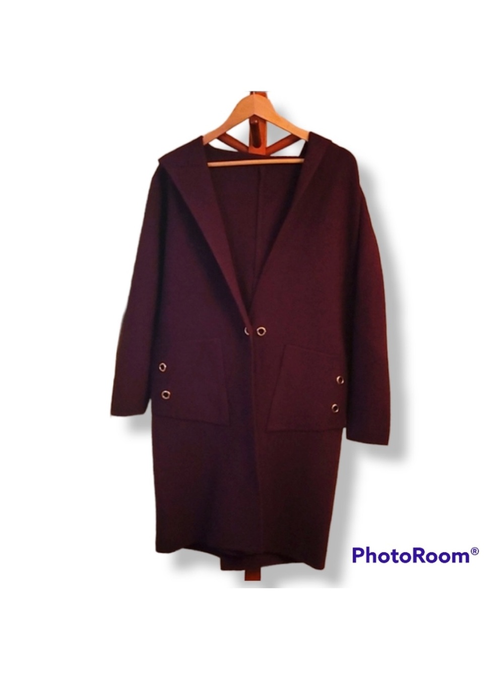 Women's Hooded Long Coat in Deep Burgundy